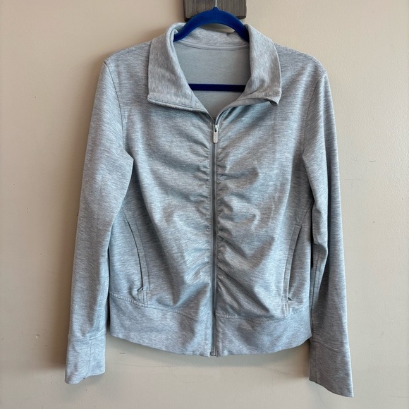 Lululemon Gather & Go, Heathered Power grey Zip Up Sweater. Size 12 - Picture 2 of 11
